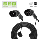 EV Charge Premium EU CE universalus įkrovimo kabelis 11 kW, 16A, Type 2 į Type 2, 5 m, juodas