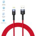 Tellur datu kabelis USB uz Lightning TLL155354, 1.2m, 5V/3A, 480Mbps, LED gaisma, izturīgs neilona apvalks