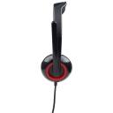 Gembird ausinės MHS-002 20-20000 Hz, 32 &Omega;, 105 dB, 3.5 mm, sulankstomas mikrofonas, uždara akustika, juoda/raudona