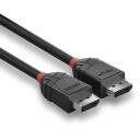 Lindy DisplayPort kabelis 36492, 2 m, 30AWG, 4K 4096x2160@60Hz, 21.6Gbps, juodas, PVC, tiesus kontaktas, 1 vnt