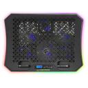 Esperanza GALERNE klēpjdatora dzesētājs EGC109, 48.3 cm, 2100 apgr./min, 6 ventilatori, 2 USB 2.0 pieslēgvietas, LCD displejs