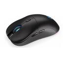 Endorfy GEM Plus bezvadu pele EY6A013, 26000 DPI, 6 pogas, optiskā, USB Type-C, melna, regulējams polling rate, RGB apgaismojums