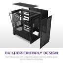 Nzxt Kaste H3 Flow CC-H31FB-01, 389mm, 225mm, 400mm, 1x120mm ventilators, 3x2.5" diski, 1x3.5" disks, 1x USB 3.2 Gen 2x2 Type-C