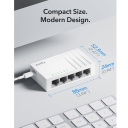 NetSwitch 5-Port Gigabit Slēdzis USB-C Baro&scaron;ana IGMP QoS Cikla Novēr&scaron;ana Balts Cudy GS105U