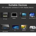 Vention adapter HBFBB, 0.15m, 1x15pin D-sub, 1xDisplayPort, 1080P@60Hz, stabiilne, vilkumata, plug and play