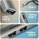 Axagon USB хаб HUE-STC 4 порта, 1&times; USB-C 480Mbps, 1&times; USB-A 5Gbps, 2&times; USB-A 480Mbps, кабель 12 см