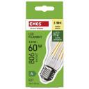 Emos LED lemputė FILAMENT A60 ZF5147, 3,8 W, 806 lm, 230 V, 50 000 valandų, E27, &scaron;ilta balta, 360&deg;, 4 lustai
