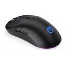 Endorfy GEM Plus bezvadu pele EY6A013, 26000 DPI, 6 pogas, optiskā, USB Type-C, melna, regulējams polling rate, RGB apgaismojums