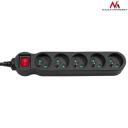 Maclean pikendus MCE185, 5 m, 2300 W, 5 AC pesa, must, laste kaitse, l&uuml;liti