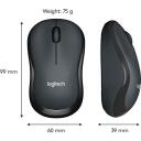Logitech USB optinė pelė M220 SILENT 910-004878, 1000 DPI, 10m belaidis, 3 mygtukai, AA baterija