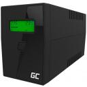 Green Cell UPS 600VA 360W UPS01LCD, 600 VA, 360 W, 12 V, 7 Ah, 2 x RJ-11, 1 x USB, 2 x C/F, 10 ms, Kaitse: ahel, termiline, pinge