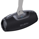 Nešiojamas Bluetooth garsiakalbis 180 W RMS galios su IPX7 atsparumu vandeniui TWS ryšiu RGB apšvietimu ir iki 16 valandų veikimo PS-990 Juodas SV-022891 SVEN