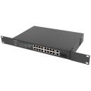 Lanberg L&uuml;liti RSFE-16P-2C-150, 16x100MB, 2xCOMBO, 150W, haldamatu, IP20, 1U, 3.6GB/s, 16 PoE+ porti