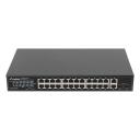 Lanberg komutators RSGE-24P-2GE-2S-360, 24x1GB PoE+, 2xGB, 2xSFP, 360W, 56 Gb/s, 4 kV pārsprieguma aizsardzība