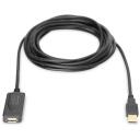 Digitus USB 2.0 pikenduskabel DA-70130-4, 5m, USB A M, USB A F, andmeedastuskiirus kuni 480 Mbps