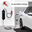 EV Uzlāde Portatīvais 2. tipa Lādētājs 5m Regulējams 10A–32A 22 kW 3-Fāzu IP66 Melns evcharge MG22CET25