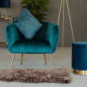 Atpūtas krēsls TUCKER 78x71x69cm, materiāls: samts, krāsa: jūras zaļ&scaron;, kājas: nerūsējo&scaron;s tērauds zelta krāsa 20154 Allit