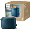 Philips Toaster HD2511/70, 830 W, 220-240 V, 50-60 Hz, 2 riekelės, Mėlyna, Plastikas, 0.85 m laidas, 8 rudos lygiai