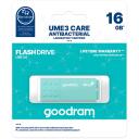 Goodram Pendrive UME3 Care UME3-0160CRR11, 16GB, USB 3.0, lugemise kiirus 60MB/s, kirjutamise kiirus 20MB/s, antibakteriaalne