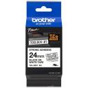 Brother TZe-S251 laminēta līmlente, 8 m, 2.4 cm, melns uz balta, termiskā pārnese, ekstra stipra līme