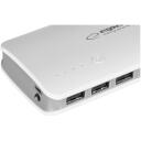 Esperanza Radium akumulators EMP106WE, 8000 mAh, 5 V, 1,5 A, 2 A, 3 ierīces, Micro-USB, pelēks, balts