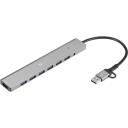 Sandberg USB-C/A uz 7 x USB 3.0 sadalītājs 136-66, 5000 Mbit/s, 0.15 m, 5 V, 3.5 A, 7 porti, GL3510, ECCN EAR99