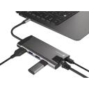 Natec USB-C Multiport Adapter NMP-1690, 0.15 m, 3x USB 3.0, HDMI 4K, RJ45, SD, microSD, USB-C PD