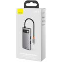 Baseus dokk CAHUB-CY0G, 4 porti, 4K@30Hz, USB 3.0 5GB/s, USB 2.0 480MB/s, 100W PD laadimine, alumiiniumisulamist