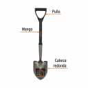 Mazā lāpsta ar apaļu asmeni 15x37cm, stikla &scaron;ķiedras kāts, plastmasas D-rokturis, 70cm TR-BY-F TRUPER