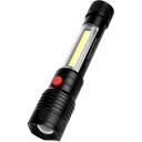Esperanza Apate Melna Rokas lukturis LED EOT069, 17cm, 180g, 3W, 2500lm, 2 lampas, ūdensizturīgs, zoom, noņemama siksna