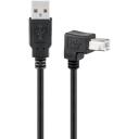 Goobay USB 2.0 ātrgaitas kabelis 90&deg; 50856, 2m, 4 pin USB Type B - vīrie&scaron;u, 4 pin USB Type A - vīrie&scaron;u, divkār&scaron;i aizsargāts