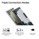 Keychron Q6M-P4 klaviatuur, 2.4 GHz, 1000 Hz, RGB LED, 108 nuppu, PBT nuppud, mehaanilised l&uuml;litid, USB Type-C, 4000 mAh aku