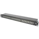 Digitus Patch Panel DN-91624S-EA-B, 24 porti, RJ45, 8P8C, 500 MHz, 10GBase-T, 1U, melns, STP, piemērots 483 mm skapim