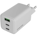 Compact wall charger with GaN technology 65 W total power 2×PD and 1×QC fast charging ports CU65ACC EU White CNS-CUW65ACC CANYON
