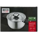 Resto Kastrul 92203 3.2L, L&auml;bim&otilde;&otilde;t 20 cm, Materjal Roostevaba teras, Ergonomilised kokkuklapitavad k&auml;epidemed, M&otilde;&otilde;teskaala sees