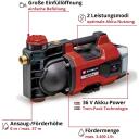 Einhell aianduse pump AQUINNA 36/34, 4180450, 36V, 2x18V, 3400l/h, 37m, ECO ja BOOST režiim, LED aku indikaator