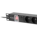 Lanberg Pingeregulaator PDU-07E-0200-BK, 2m, 7x230V, 16A, 4000W, l&uuml;litiga, maanduskontaktid