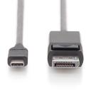 Digitus USB Type-C adaptera kabelis AK-300333-020-S, 2 m, USB-C, DisplayPort, 4K atbalsts, datu pārsūtī&scaron;anas ātrums 32,4 Gbit/s