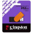 Kingston DataTraveler 256GB USB 3.2 Gen 1 Exodia S DTXS/256GB, 256GB, USB Type-A, juodas/oranžinis, sukamas