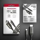 Axagon USB-C HDMI kaabel RVC-HI2MC, 1.8m, 4K/60Hz HDR10, USB Type-C, HDMI 2.1a, 70g, 48x21x10mm