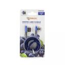 Sbox USB kabelis USB-MICRO-90-BL, 1,5m, 480 Mbit/s, USB A M, microUSB M, metāla kontaktdak&scaron;as, zila