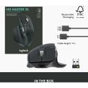 Logitech optiline hiir MX Master 3S 910-006559, 8000 DPI, 7 nuppu, Bluetooth, laaditav, ergonoomiline disain