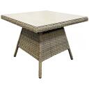 Besk aiabaldikomplekt 9126073, 90x90cm, 133x75cm, 4-6 istekohta, metallraam, klaaspind, punutud rattan