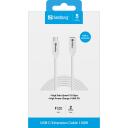 Sandberg USB kabelis 136-55, 2m, 10Gb/s, 100W PD, USB-C male, USB-C female