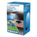 Esperanza galda lampa ELD105K, 3 W, LED, melna, 0.5 A, 5 V, 14 spuldzes, 120&deg;, 5500 K, 3 spilgtuma iestatījumi