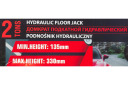 Hidrauliskais domkrats ar ratiņiem 2t, FORCEKRAFT, FK-TR15005, augstums 330 mm, svars 8 kg