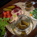 4L klaaspurk v&auml;rvilise kaanega &Oslash;100 ja kahvli v&otilde;i tangidega BROWIN 133404, 4L, klaas