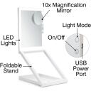 Rio Kodu ja eemal LED meigiveegel MMAW-EU/1,0, 15 &times; 15 &times; 3cm, 1x/10x suurendus, laaditav USB-C kaudu, puutetundlik juhtimine