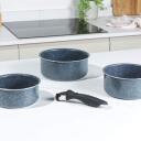 Russell Hobbs Набор кастрюль RH03294EU7, 16см, 18см, 20см, съемная ручка, синее мраморное покрытие