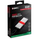 Emtec Kaasaskantav SSD ECSSD512GX205, 512GB, 1100MB/s, 1000MB/s, USB-C 3.2 Gen2, l&ouml;&ouml;gikindel, alumiiniumkorpus